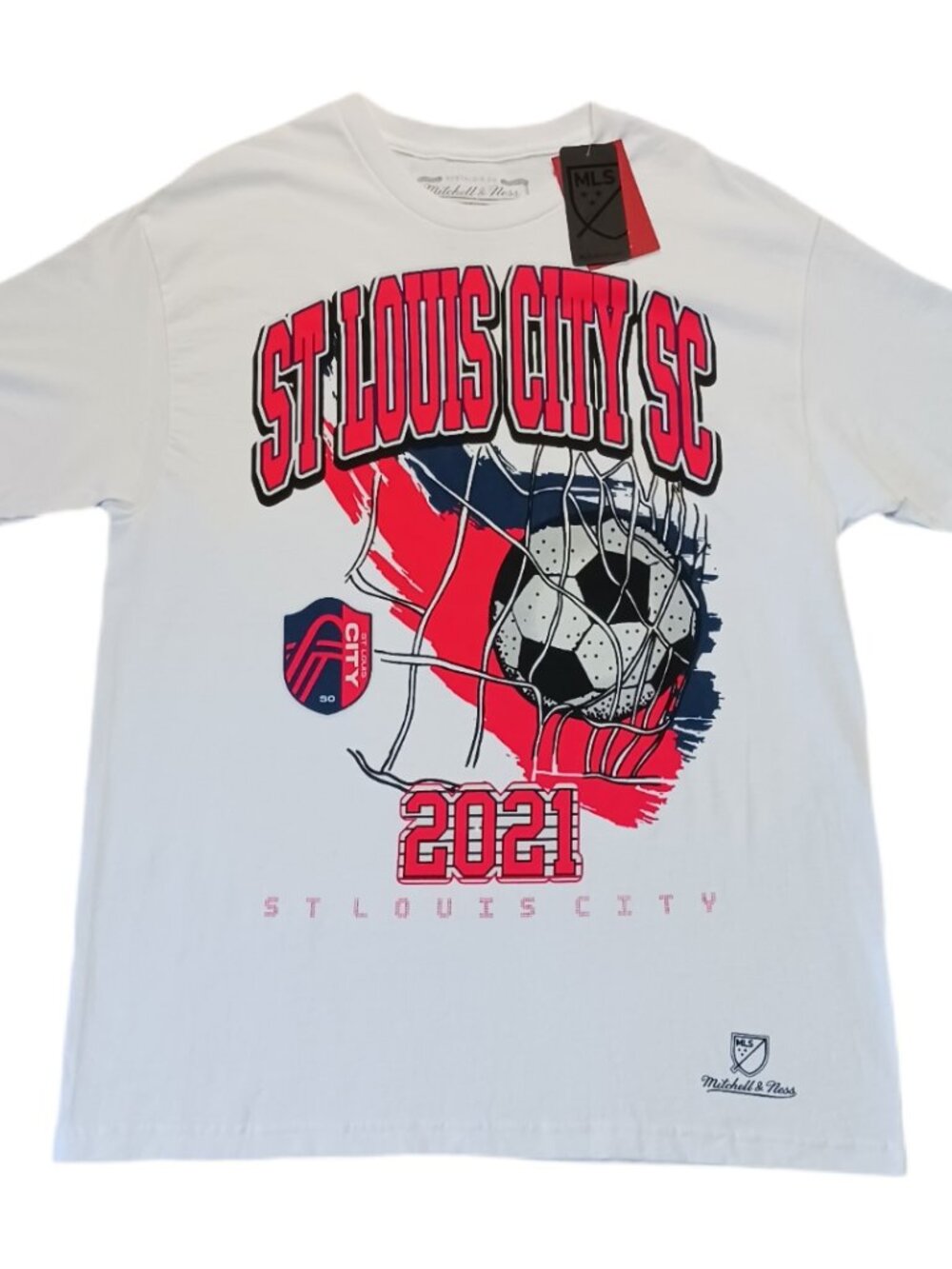 Mitchell & Ness St. Louis City SC Mens Large T Shirt White Short Sleeve MLS